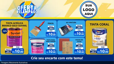 Modelo de TV para TV Horizontal com o tema Oferta Relâmpago para Tintas e Ferramentas