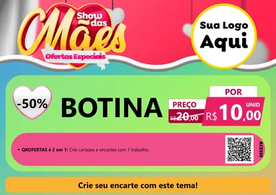 Modelo de Cartaz para Cartaz A4 Horizontal com o tema Show das Mães - Ofertas Especiais para Agropecuária