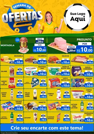 Modelo de Encarte para Encarte A4 Vertical com o tema Semana de Ofertas - Copa para Frios e Laticínios