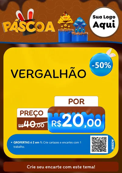 Modelo de Cartaz para Cartaz A4 Vertical com o tema Páscoa para Ferragens