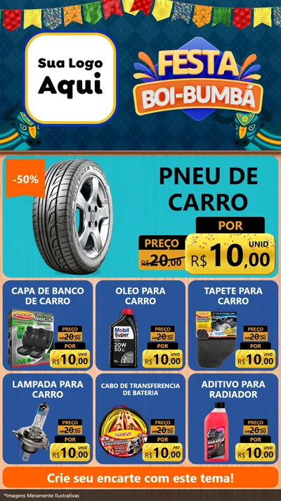 Modelo de Rede Social para Stories com o tema Festa Boi Bumbá para Auto peças