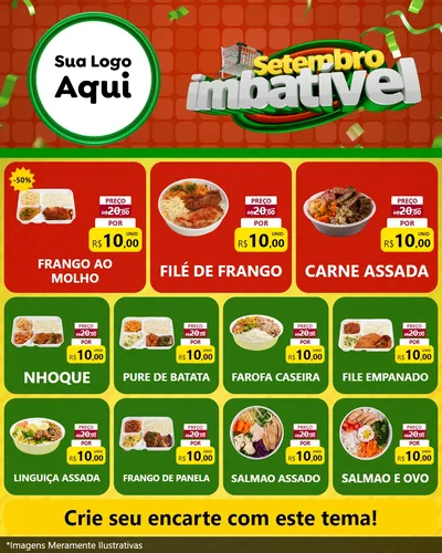 Modelo de Rede Social para Feed Instagram com o tema Setembro Imbatível para Restaurante