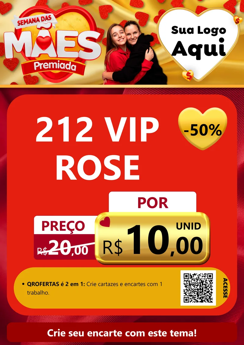 Modelo de Cartaz para Cartaz A4 Vertical com o tema Semana das Mães Premiada para Perfumes