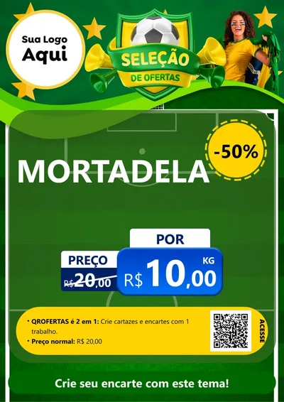 Modelo de Cartaz para Cartaz A4 Vertical com o tema Seleção de Ofertas - Copa para Frios e Laticínios