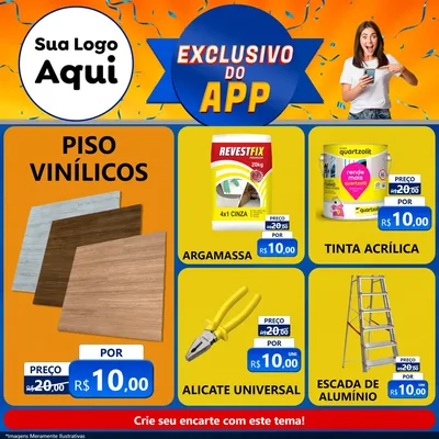 Modelo de Rede Social para Feed Facebook com o tema Exclusivo do Aplicativo para Material para Construção