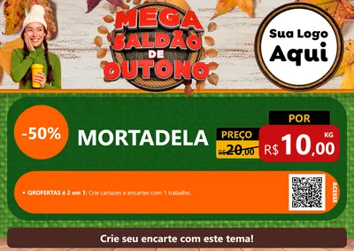 Modelo de Cartaz para Cartaz A4 Horizontal com o tema Mega Saldão de Outono para Frios e Laticínios