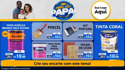 Modelo de TV para TV Horizontal com o tema Ofertas Imperdíveis Mês Do Papai para Tintas e Ferramentas