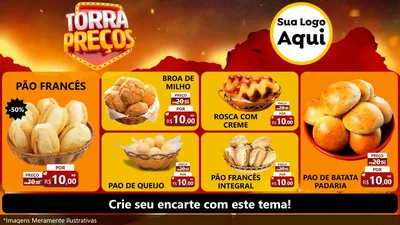 Modelo de TV para TV Horizontal com o tema Torra Preços para Padaria