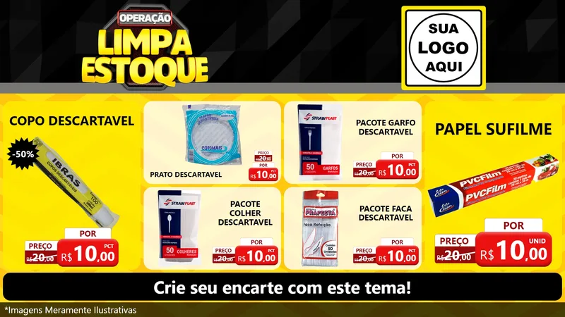 Modelo de TV para TV Horizontal com o tema Operação Limpa Estoque para Embalagens