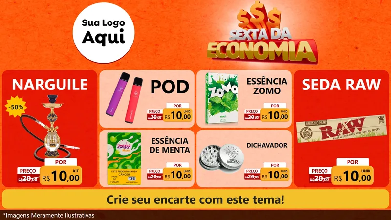 Modelo de TV para TV Horizontal com o tema Sexta da Economia para Tabacaria