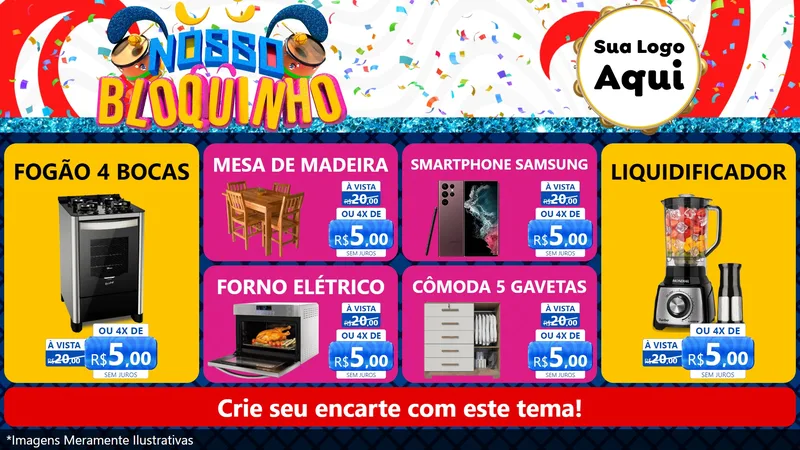 Modelo de TV para TV Horizontal com o tema Nosso Bloquinho para Móveis e Eletro