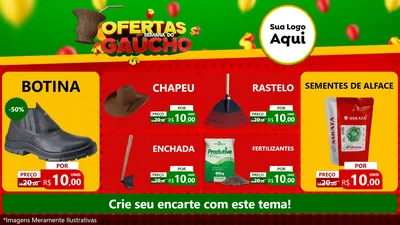 Modelo de TV para TV Horizontal com o tema Ofertas Semana Do Gaúcho para Agropecuária