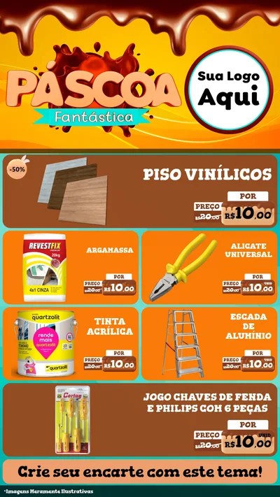Modelo de TV para TV Vertical com o tema Páscoa Fantástica para Material para Construção