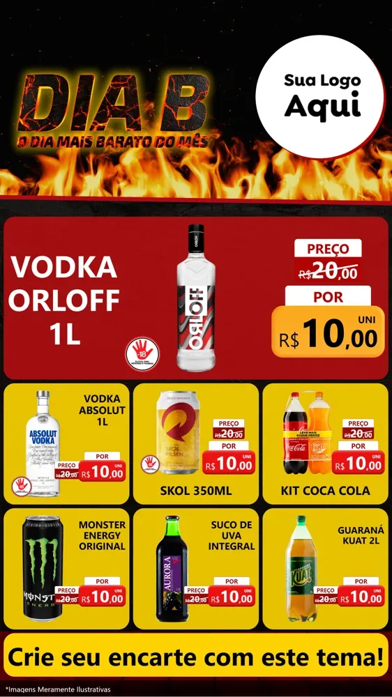 Modelo de Rede Social para Stories com o tema Dia B para Distribuidora de bebidas