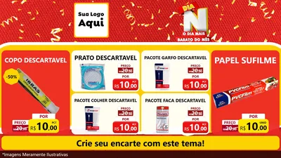 Modelo de TV para TV Horizontal com o tema Dia N o Dia Mais Barato do Mês para Embalagens