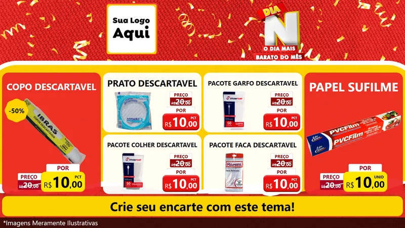 Modelo de TV para TV Horizontal com o tema Dia N o Dia Mais Barato do Mês para Embalagens
