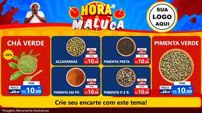 Modelo de TV para TV Horizontal com o tema Hora Maluca para Produtos Naturais