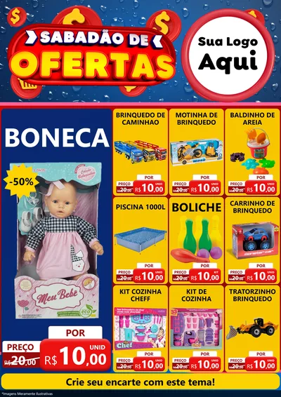 Modelo de Encarte para Encarte A4 Vertical com o tema Sabadão de Ofertas para Brinquedos