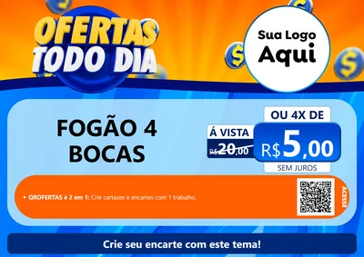 Modelo de Cartaz para Cartaz A4 Horizontal com o tema Ofertas Todo Dia para Móveis e Eletro