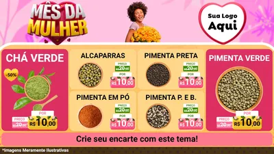 Modelo de TV para TV Horizontal com o tema Mês da Mulher para Produtos Naturais