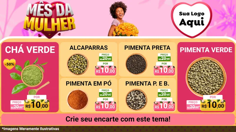 Modelo de TV para TV Horizontal com o tema Mês da Mulher para Produtos Naturais