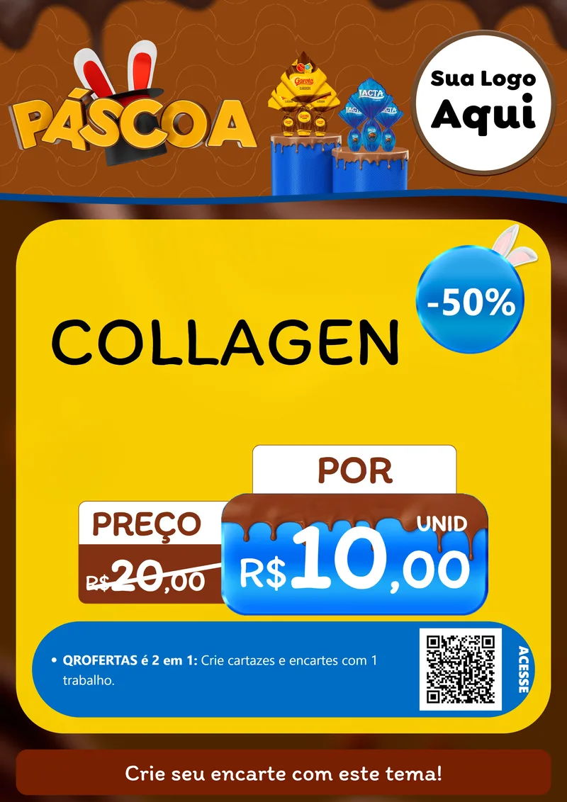 Modelo de Cartaz para Cartaz A4 Vertical com o tema Páscoa para Suplementos alimentares