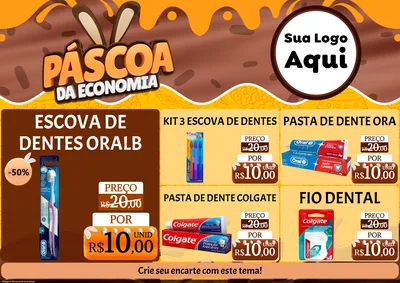 Modelo de Encarte para Encarte A4 Horizontal com o tema Páscoa da Economia para Higiene Pessoal