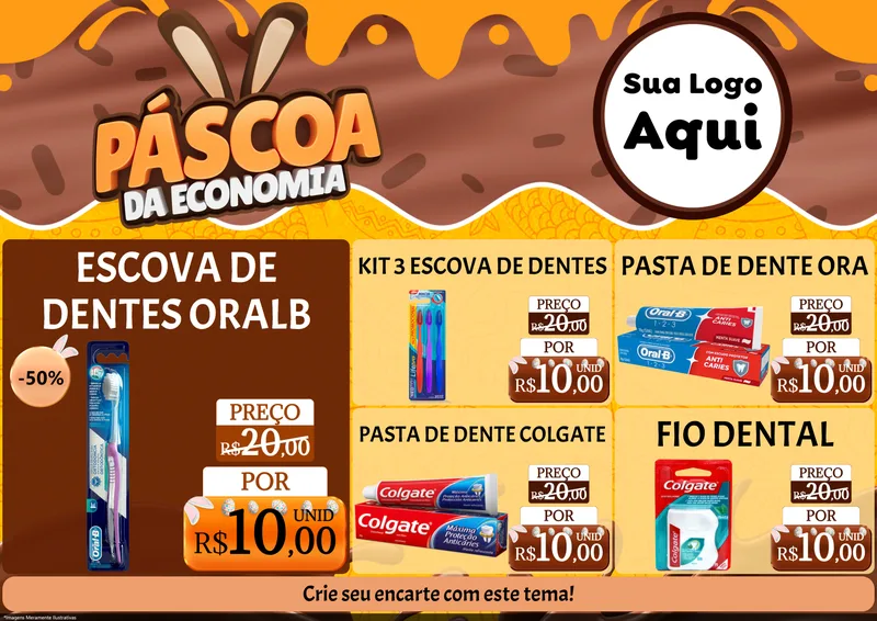 Modelo de Encarte para Encarte A4 Horizontal com o tema Páscoa da Economia para Higiene Pessoal
