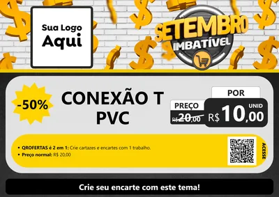Modelo de Cartaz para Cartaz A4 Horizontal com o tema Setembro Imbatível para Tubos e conexões