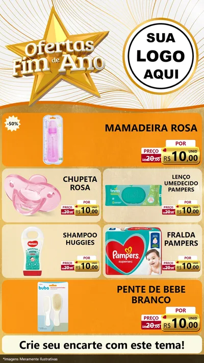 Modelo de TV para TV Vertical com o tema Ofertas Fim de Ano para Bebês