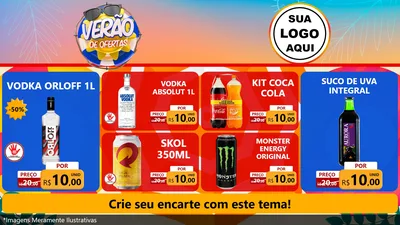 Modelo de TV para TV Horizontal com o tema Verão de Ofertas para Distribuidora de bebidas