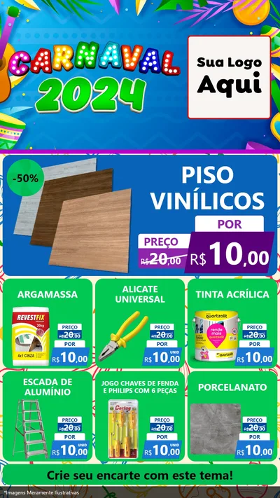 Modelo de Rede Social para Stories com o tema Carnaval 2027 para Material para Construção