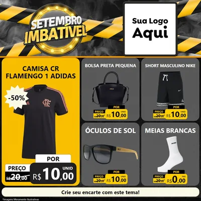 Modelo de Rede Social para Feed Facebook com o tema Setembro Imbatível para Roupas e acessórios