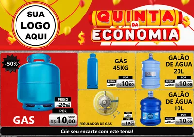 Modelo de Encarte para Encarte A4 Horizontal com o tema Quinta da Economia para Água e gás