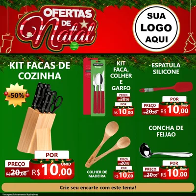 Modelo de Rede Social para Feed Facebook com o tema Ofertas de Natal para Utilidades Domésticas