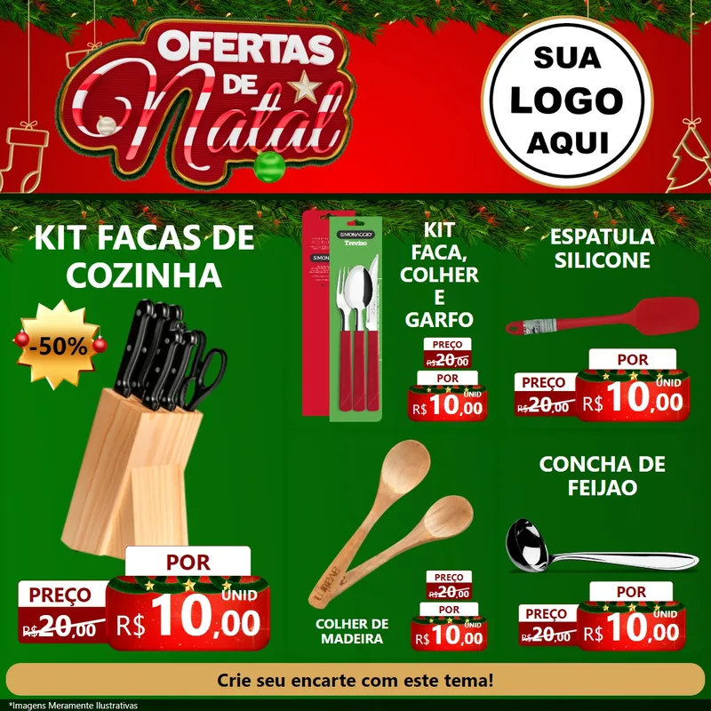 Modelo de Rede Social para Feed Facebook com o tema Ofertas de Natal para Utilidades Domésticas