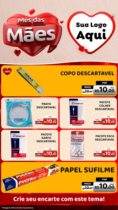 Modelo de TV para TV Vertical com o tema Mês das Mães para Embalagens
