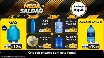Modelo de TV para TV Horizontal com o tema Mega Saldão para Água e gás