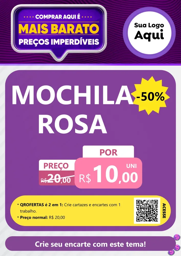 Modelo de Cartaz para Cartaz A4 Vertical com o tema Mais Barato para Papelaria