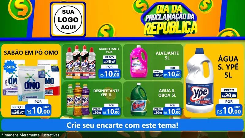 Modelo de TV para TV Horizontal com o tema Dia Da Proclamação da República para Produtos de Limpeza