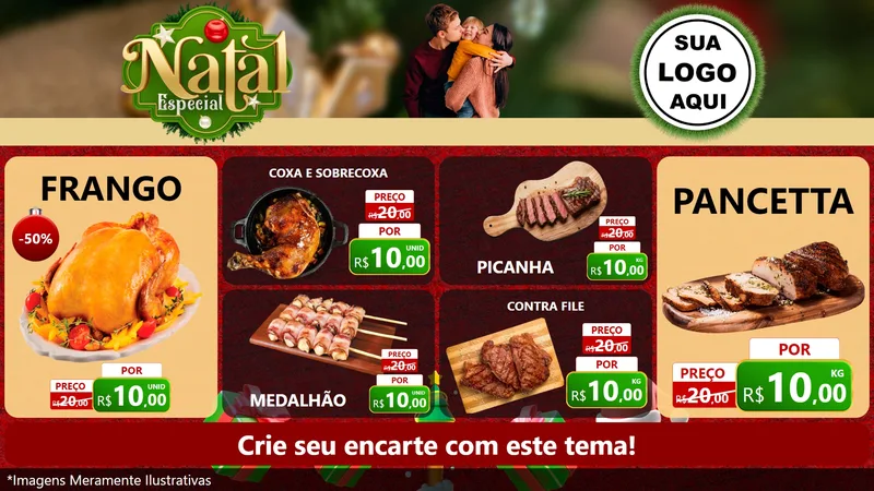 Modelo de TV para TV Horizontal com o tema Natal Especial para Assados