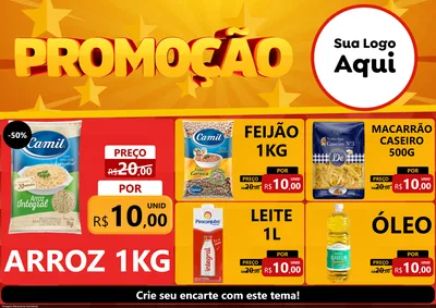 Modelo de Encarte para Encarte A4 Horizontal com o tema Promoção para Supermercado