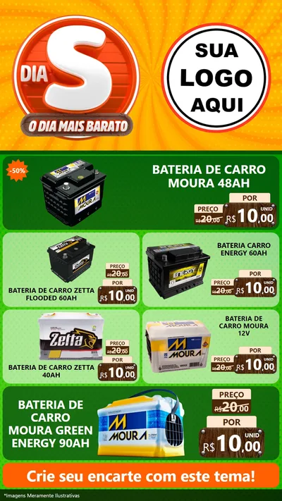 Modelo de TV para TV Vertical com o tema Dia S - O Dia Mais Barato para Baterias Elétricas