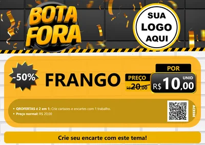 Modelo de Cartaz para Cartaz A4 Horizontal com o tema Bota Fora para Assados
