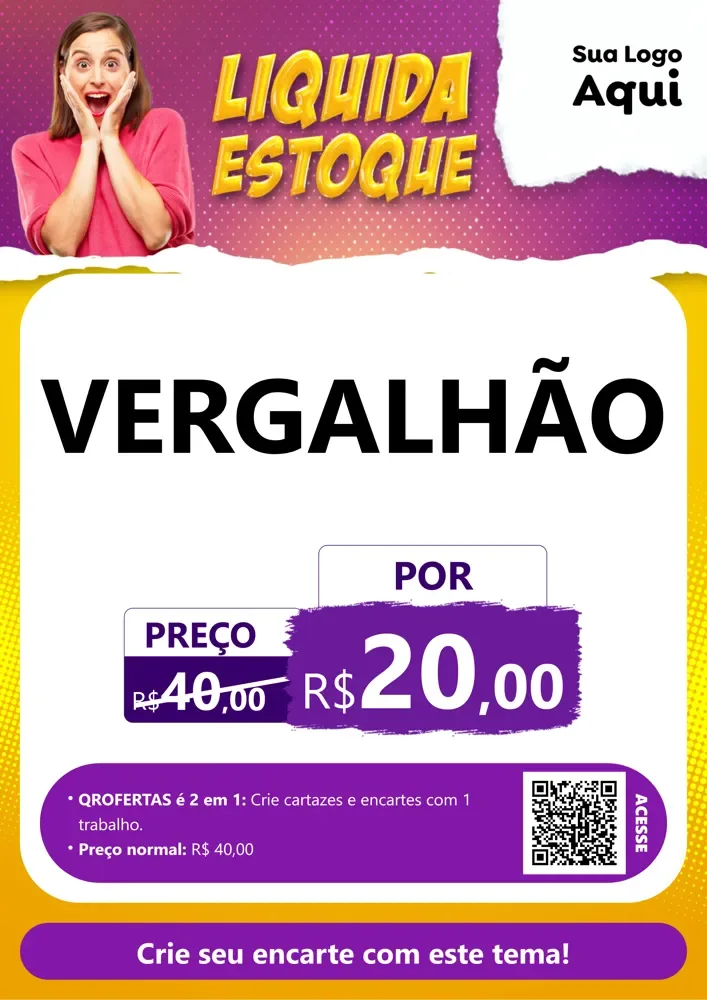 Modelo de Cartaz para Cartaz A4 Vertical com o tema Liquida estoque para Ferragens
