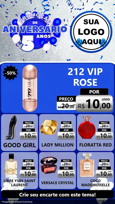 Modelo de Rede Social para Stories com o tema Promoção de Aniversário - 5 Anos para Perfumes