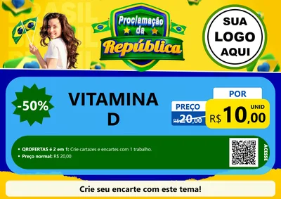 Modelo de Cartaz para Cartaz A4 Horizontal com o tema Proclamação da República para Farmácia