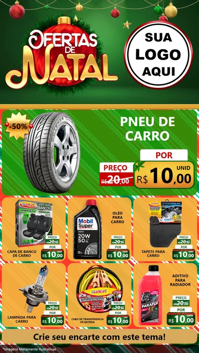 Modelo de Rede Social para Stories com o tema Ofertas de Natal para Auto peças