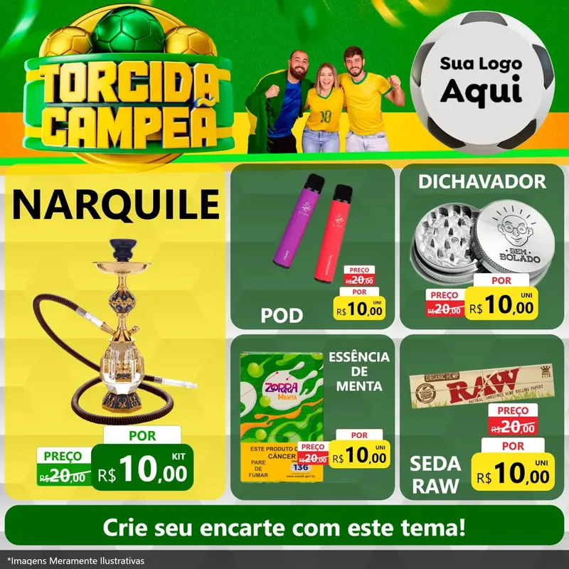Modelo de Rede Social para Feed Facebook com o tema Torcida Campeã - Copa para Tabacaria