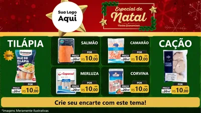 Modelo de TV para TV Horizontal com o tema Especial de Natal para Peixaria